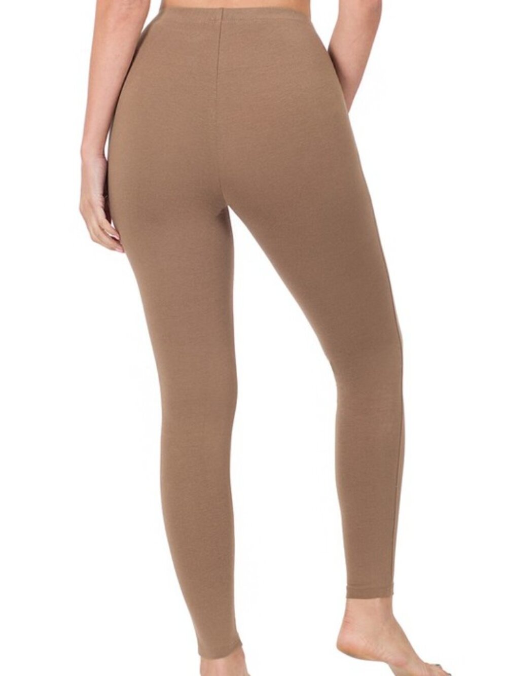 NWT Zenana Full Length Cotton Leggings Ash Mocha Size Small
